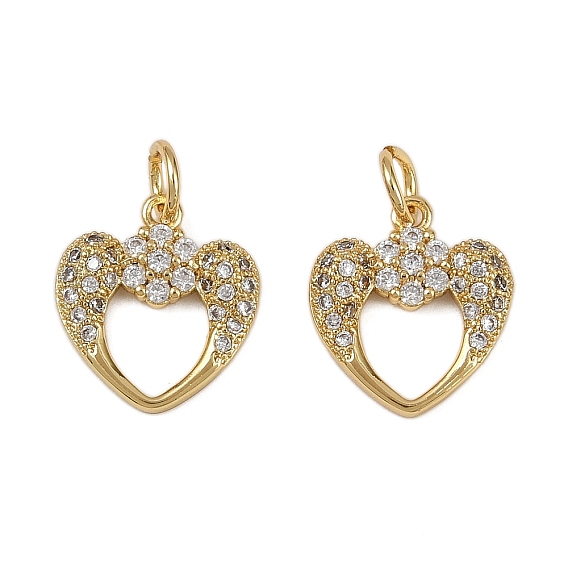 Латунные микро проложить кубического циркония подвески, подвески в виде крыльев сердца, долговечный, без кадмия и без свинца, стойки покрытие, с целью перехода в кольце