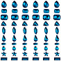 Pointed Back Glass Rhinestone Cabochons, Faceted, Mixed Shapes