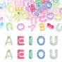 40Pcs 5 Colors UV Plating Transparent Acrylic European Beads, Large Hole Beads
