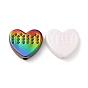 Непрозрачные акриловые бусины с УФ-покрытием, радужный, сердце