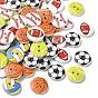 Кнопки дерева, 2-луночное, плоско-круглые, все виды спортивных мячей узор
