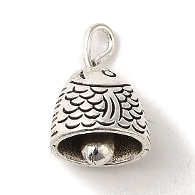 Tibetan Style Alloy Charms, Cadmium Free & Lead Free, Fish Shape Bell Charms