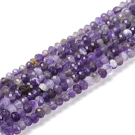 Natural Amethyst Beads Strands, Faceted, Rondelle