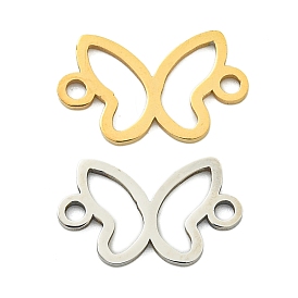 201 Stainless Steel Connectors Charm, Butterfly Link, Laser Cut