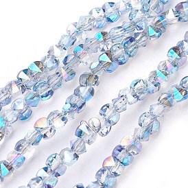 Perlas de vidrio galvanizadas con revestimiento al vacío de PVD, medio chapado, facetados, diamante
