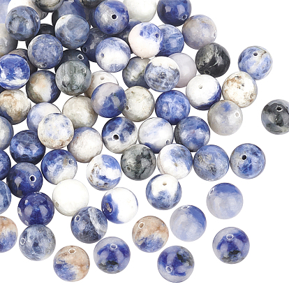 Природный содалит бисер нитей, круглые