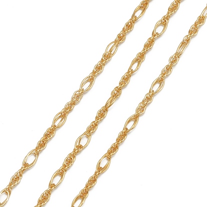 Handmade Brass Singapore Chains, Water Wave Chains, Soldered, with Spool, Long-Lasting Plated