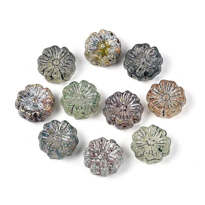 Краска для запекания Пикассо и стеклянные бусины, инкрустированные металлом, цветок