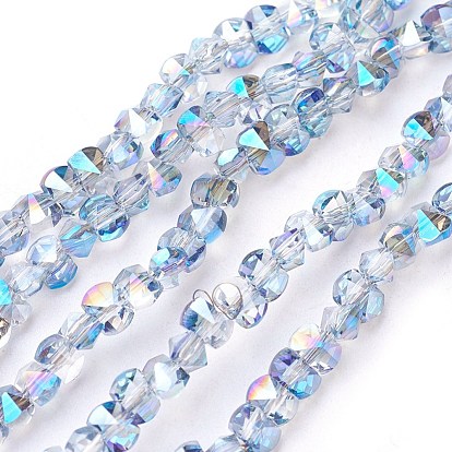 Perlas de vidrio galvanizadas con revestimiento al vacío de PVD, medio chapado, facetados, diamante