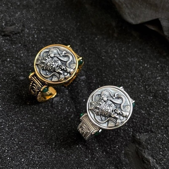 Zinc Alloy Cuff Open Rings, Flat Round with Zakiram