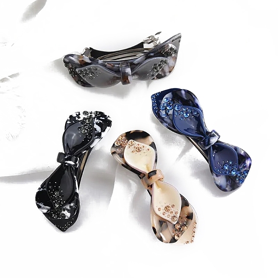 Акриловые заколки для волос с бантом, аксессуары для волос для женщин и девочек