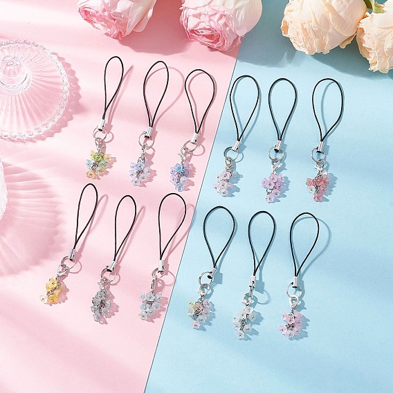 12шт. цветочные прозрачные акриловые мобильные ремни