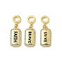 Латунные микро проложить кубического циркония подвески, прямоугольные, с эмалью, реальный 18 k позолоченный