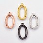 Brass Pendant Cabochon Open Back Settings, Long-Lasting Plated, Oval