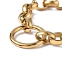 Vacuum Plating 304 Stainless Steel Ring & Oval Link Chain Bracelets for Women Men