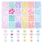 288Pcs 24 Styles Transparent Acrylic Beads, Frosted, Bead in Bead, Star & Flower & Candy & Round