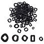100Pcs 5 Styles Rubberized Style Acrylic Linking Rings, Quick Link Connectors, For Curb Chains Making, Twist