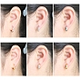 3 Pair 3 Style Titanium Steel Thick Hoop Earrings for Women