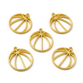 Alloy Open Back Bezel Pendants, for DIY UV Resin, Epoxy Resin, Pressed Flower Jewelry, Basketball
