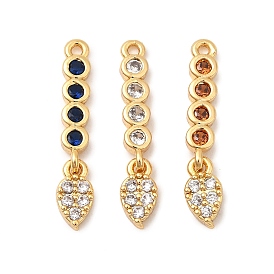 Латунные микро проложить кубического циркония подвески, слеза, без никеля , реальный 18 k позолоченный