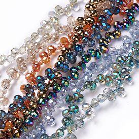 Glass Beads Strands, Top Drilled, Faceted, Teardrop
