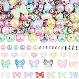 Ювелирные изделия, в том числе акриловые бусины, латунные разделительные бусины со стразами и железные разделительные бусины со стразами.