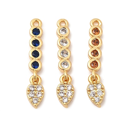 Латунные микро проложить кубического циркония подвески, слеза, без никеля , реальный 18 k позолоченный