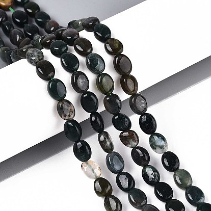 Природного индийского агата бисер нитей, Плоско-овальные