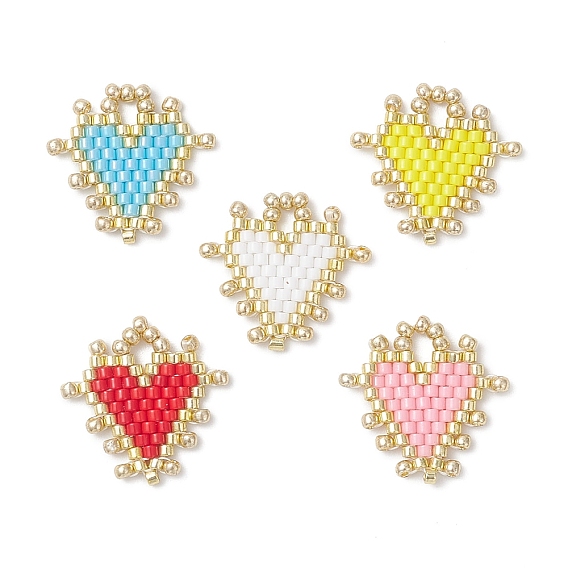 Подвески-сердечки из стеклянного бисера ручной работы Miyuki