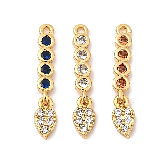 Латунные микро проложить кубического циркония подвески, слеза, без никеля , реальный 18 k позолоченный