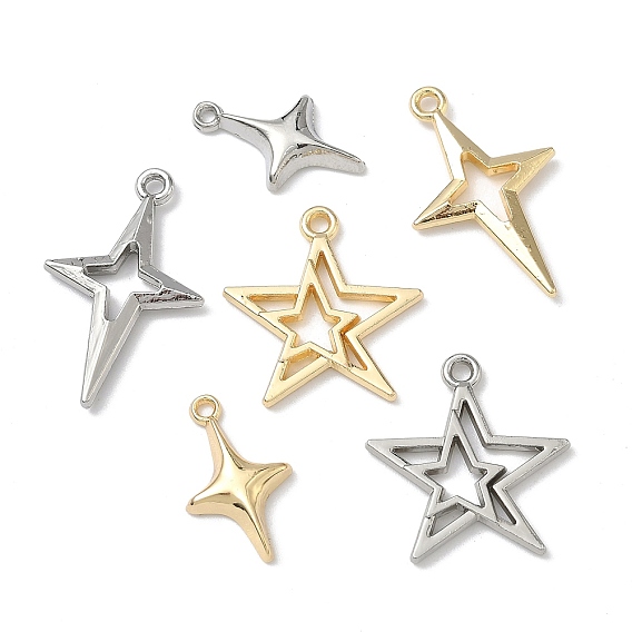Подвески из сплава , звезды прелести, стойки покрытие, без кадмия и без свинца