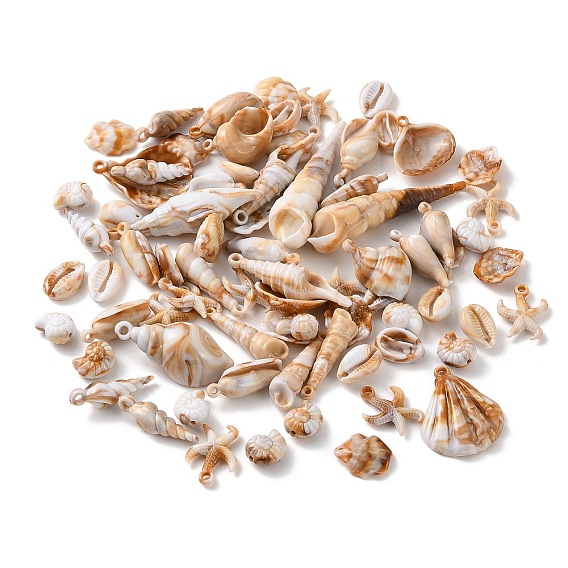 Непрозрачные акриловые подвески, форма ракушки/морская звезда