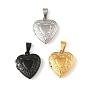 316 подвески из нержавеющей стали Locket, с 304 защелкивающимися дужками из нержавеющей стали, подвесками-рамками для фотографий из нержавеющей стали, ионное покрытие (ip), сердце прелести