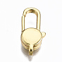 Brass Lobster Claw Clasps, Cadmium Free & Nickel Free & Lead Free, Flat Round