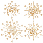 4Pcs Iron & Acrylic Wall Decorations, Snowflake