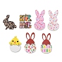 Подвески из акрила с пасхальным принтом, кролик/цыпленок