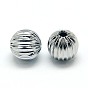 304 Stainless Steel Corrugated Beads, Round, 12mm, Hole: 2.5mm