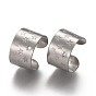 304 Stainless Steel Star Pattern Band Cuff Earring Findings, with Hole