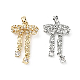 Латунные микропаве прозрачные подвески с фианитом, долговечный, бантом прелести