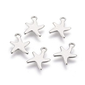 304 Stainless Steel Charm, Starfish/Sea Stars