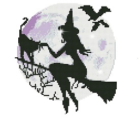 Halloween Theme DIY Diamond Painting Sticker Kits, with Resin Rhinestones, Diamond Sticky Pen, Tray Plate and Glue Clay, Witch