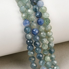 Gradient Natural Kyanite Beads Strands, Round, Faceted