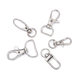 Fermoirs pivotants fer, anneaux en D mousqueton pivotant, pour les sangles de sacs en sangle, mixedstyle, 31~45x13~23x5~8mm, Trou: 5.5~9x9~18mm