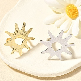 Латунные кольца-манжеты для женщин, солнце, стойки покрытие, долговечный, без свинца и без кадмия