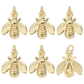 6 латунные подвески шт., долговечный, без свинца и без кадмия, стойки покрытие, с целью перехода в кольце, реальный 18 k позолоченный