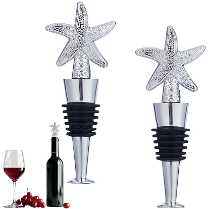 2шт. силиконовые пробки для винных бутылок, Сплав с поиска, для бутылки вина, морская звезда