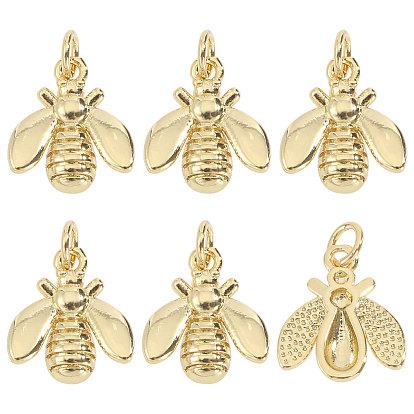 6 латунные подвески шт., долговечный, без свинца и без кадмия, стойки покрытие, с целью перехода в кольце, реальный 18 k позолоченный