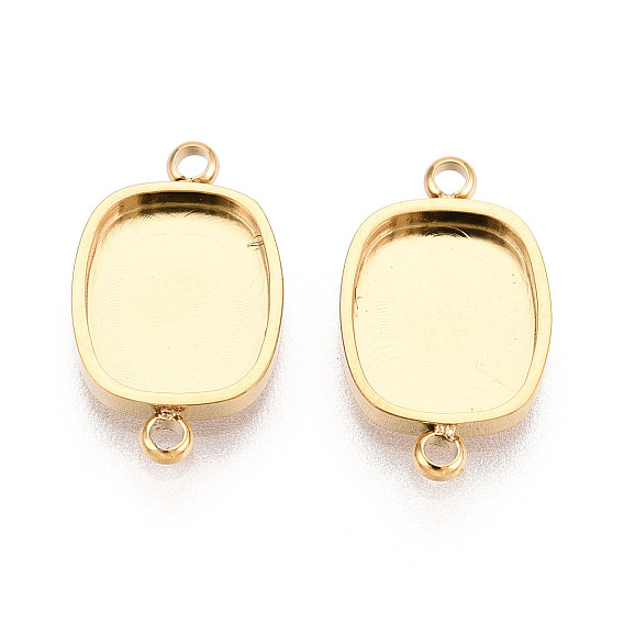 304 оправы для кабошонов из нержавеющей стали, прямоугольные, ионное покрытие (ip)