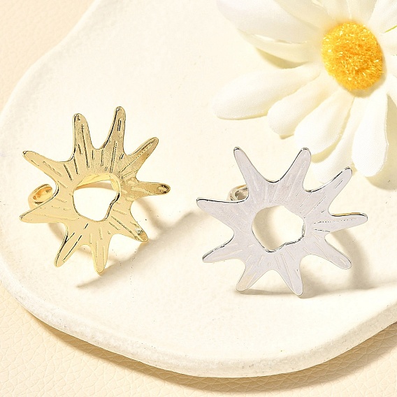 Латунные кольца-манжеты для женщин, солнце, стойки покрытие, долговечный, без свинца и без кадмия