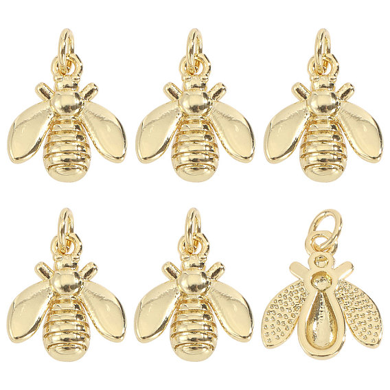 6 латунные подвески шт., долговечный, без свинца и без кадмия, стойки покрытие, с целью перехода в кольце, реальный 18 k позолоченный